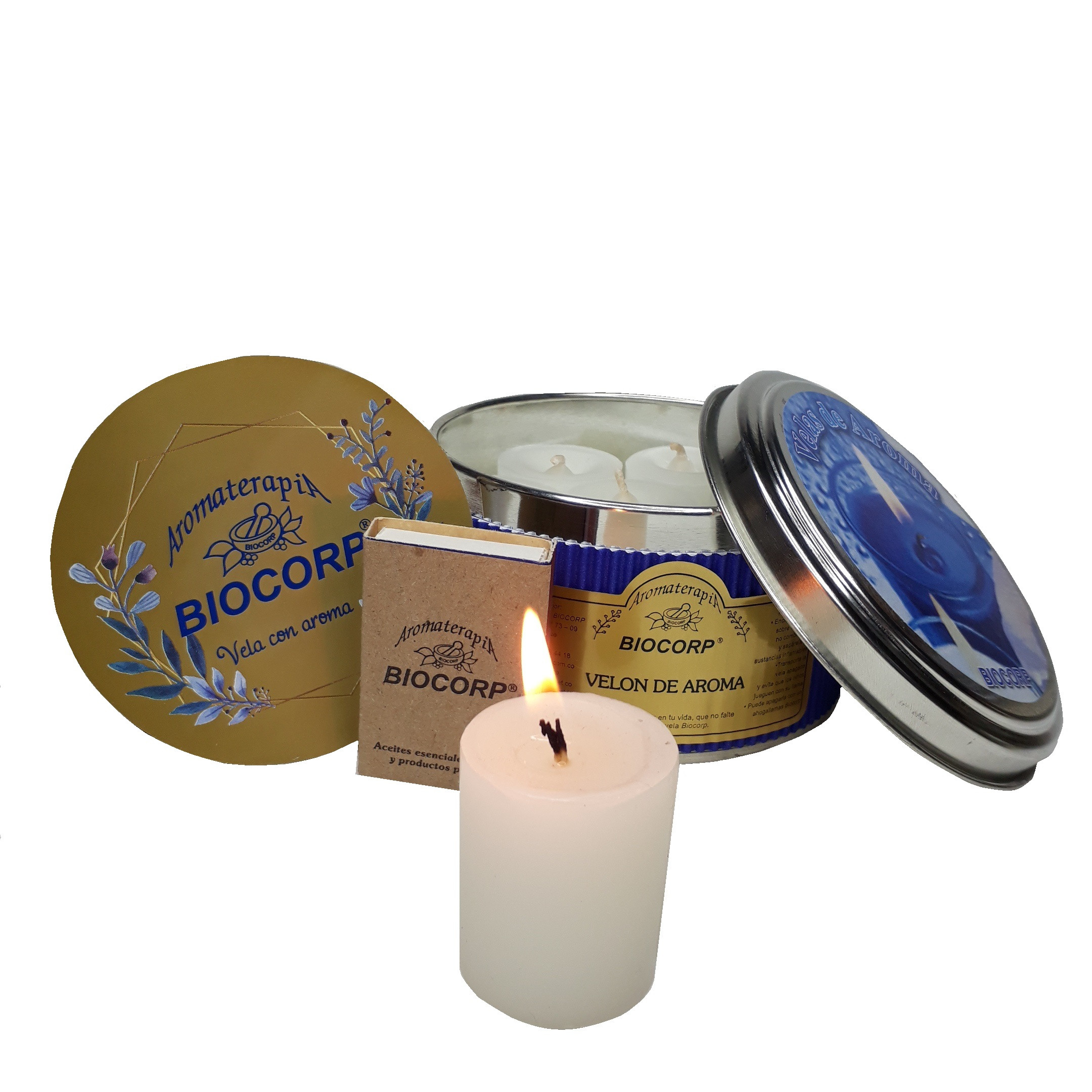 Kit de velas * 7 Biocorp en estuche metálico